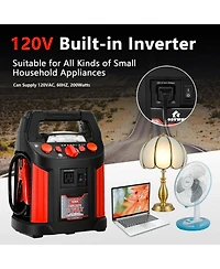 Jump Starter Air Compressor Power Bank Charger with Led Light and Dc Outlet