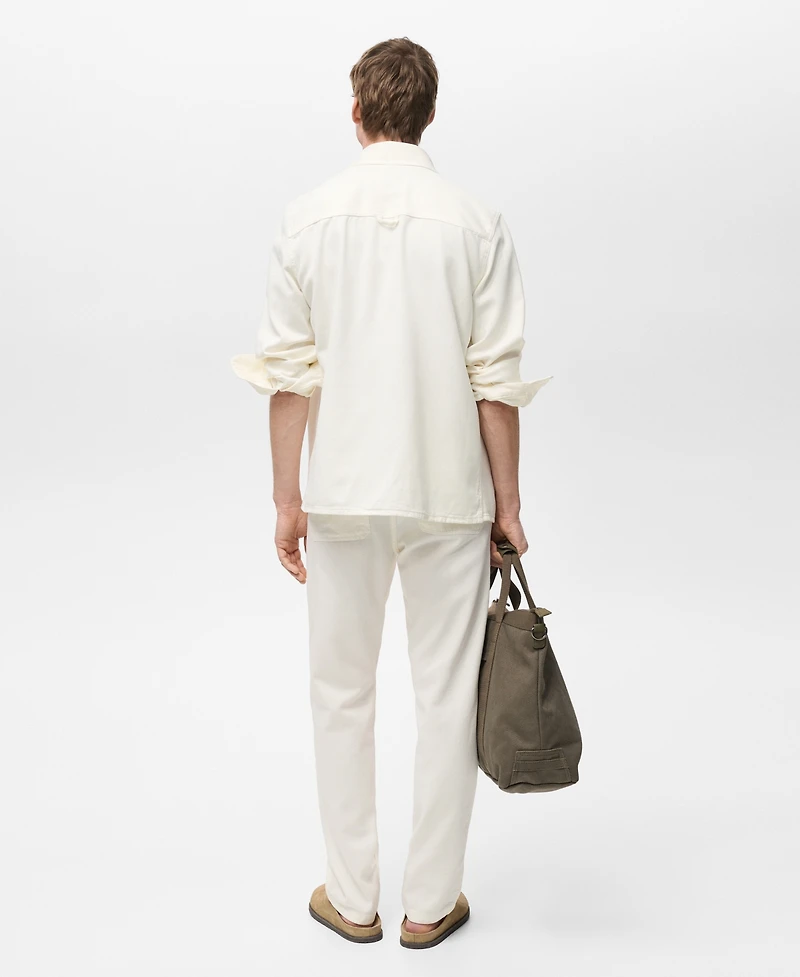 Mango Men's Lyocell Regular-Fit Overshirt