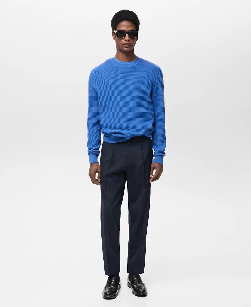 Mango Men's Cotton Braided Sweater