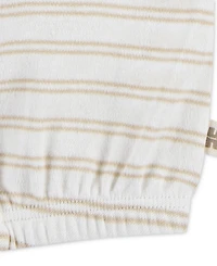 Huggies Baby Girls Cotton Striped Ruffled-Sleeve Romper