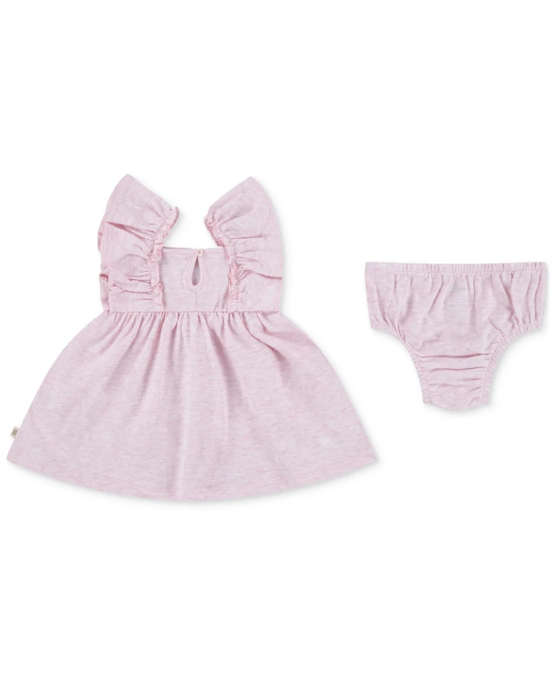 Huggies Baby Girls Ruffled-Sleeve Jersey Dress & Bloomer Set