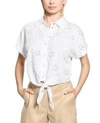 Guess Women's Brigitte Embroidered Snap-Front Shirt