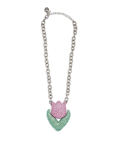 Betsey Johnson Faux Stone Spring Tulip Pendant Statement Necklace