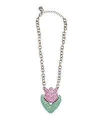 Betsey Johnson Faux Stone Spring Tulip Pendant Statement Necklace
