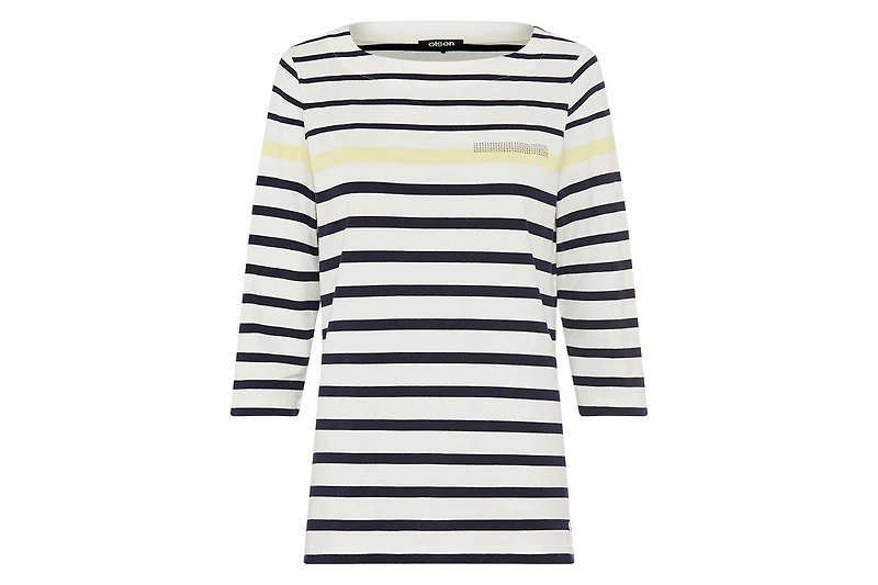 Olsen Women's Striped Boat Neck T-Shirt
