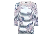 Olsen Women's Floral and Stripe Print T-Shirt