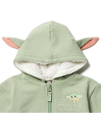 Starwars Baby Boys Star Wars Yoda Fleece Zip Up Cosplay Hoodie