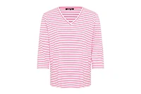 Olsen Women's Striped V-Neck T-Shirt