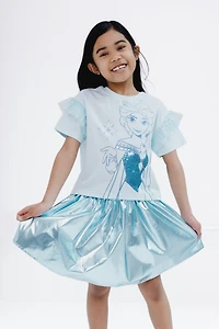 Frozen Girls Disney Queen Elsa T-Shirt and Skirt Outfit Set