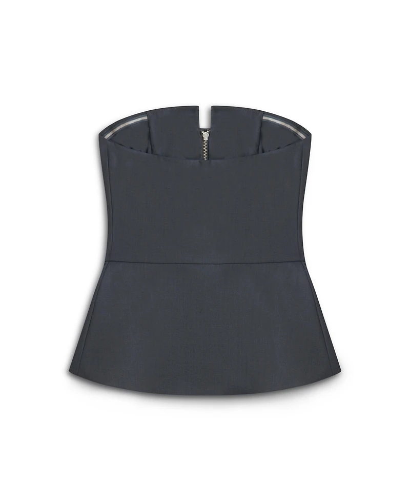 Nocturne Women's Zippered Corset Look Blouse