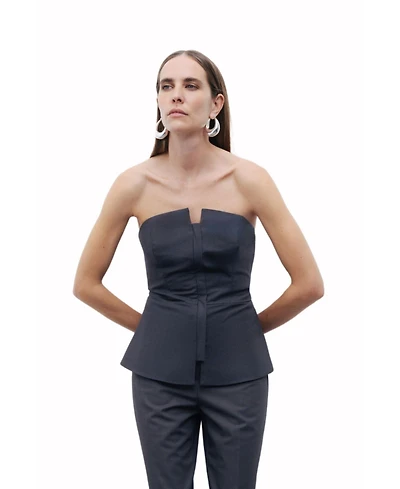 Nocturne Women's Zippered Corset Look Blouse