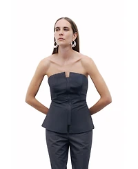 Nocturne Women's Zippered Corset Look Blouse