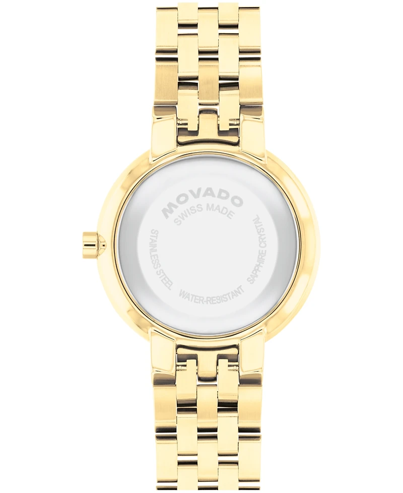 Movado Women's Museum Classic Lab Grown Diamond Swiss Quartz Light Yellow Pvd Watch, 29.5mm