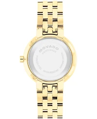 Movado Women's Museum Classic Lab Grown Diamond Swiss Quartz Light Yellow Pvd Watch, 29.5mm