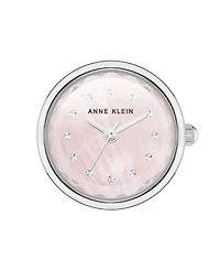 Anne Klein Women's Quartz Pink and Silver-Tone Metal Alloy Ring Watch, 20mm