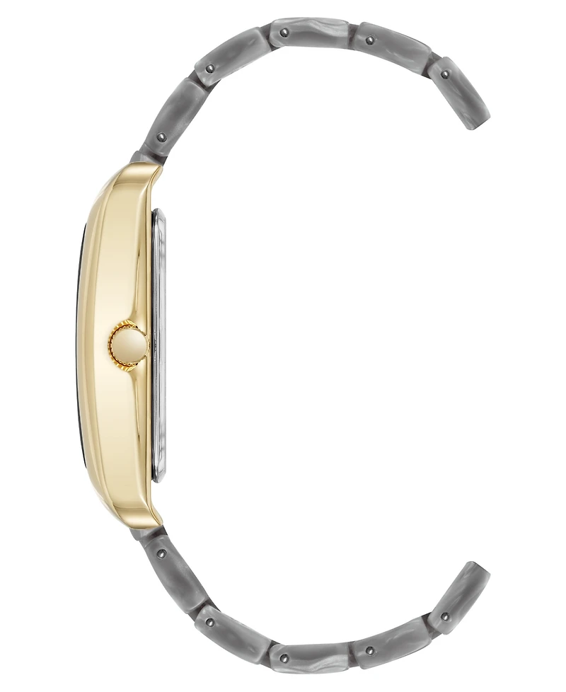 Anne Klein Women's Quartz Delicate Rectangular Light Gray Acetate Bracelet Watch, 26mm