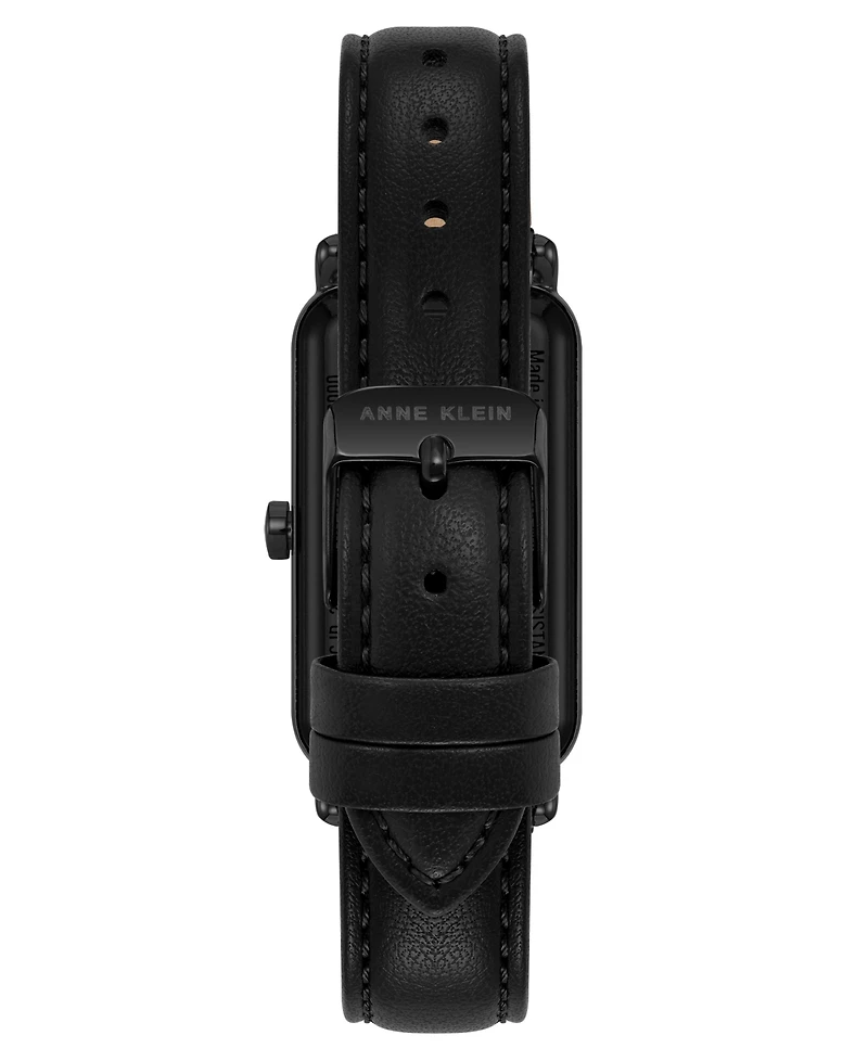 Anne Klein Women's Connect It Illume Smartwatch with Black Leather and White Silicone Band, 37mm