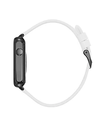 Anne Klein Women's Connect It Stellar Smartwatch with Black Stainless-Steel Mesh and White Silicone Band, 45mm