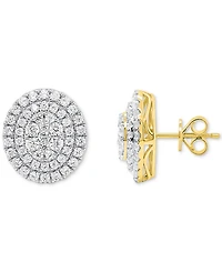 Forever Grown Diamonds Lab Diamond Double Halo Cluster Stud Earrings (2 ct. t.w.) Sterling Silver or 14k Gold-Plated