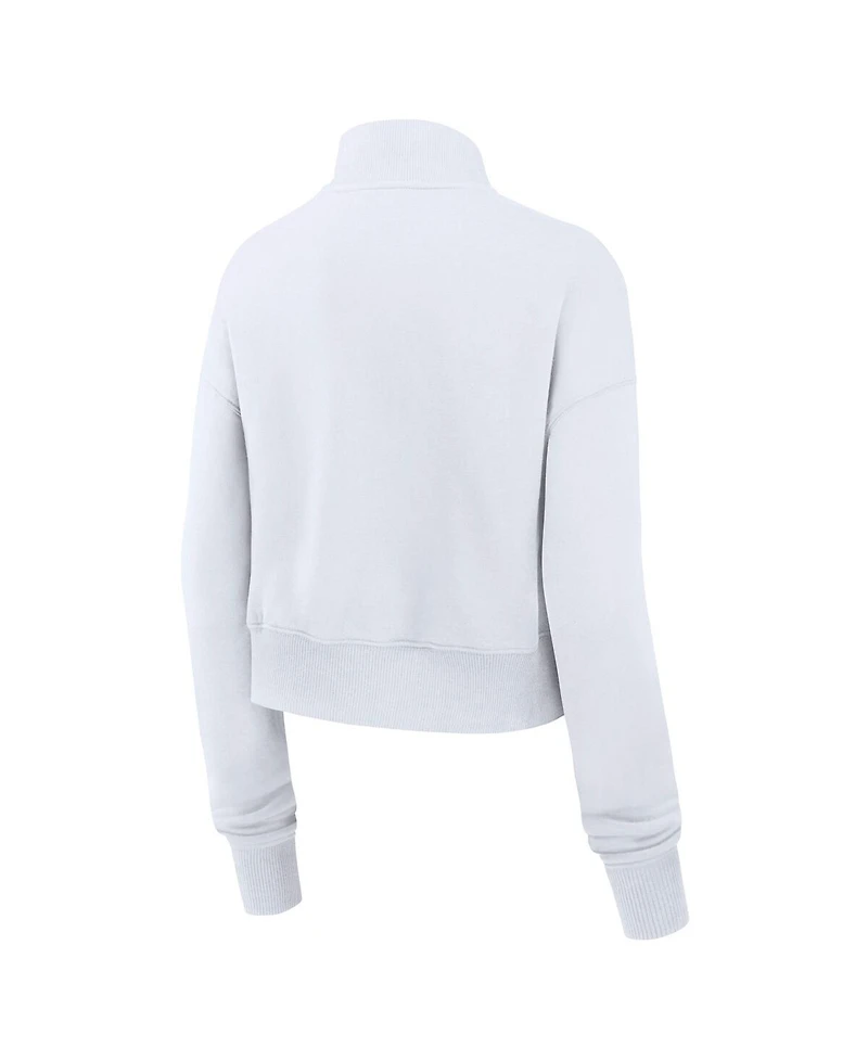 Nike Women's White Ucla Bruins Legacy Elevated Logo Cropped Half-Zip Sweatshirt