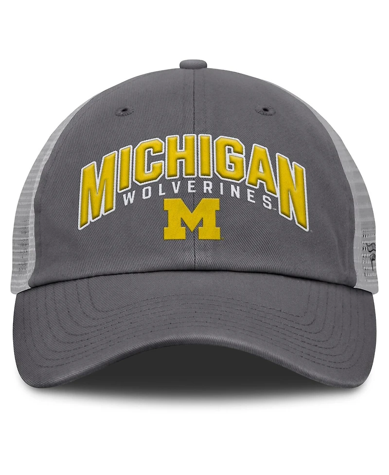 Fanatics Men's Charcoal Michigan Wolverines Ionic Trucker Adjustable Hat