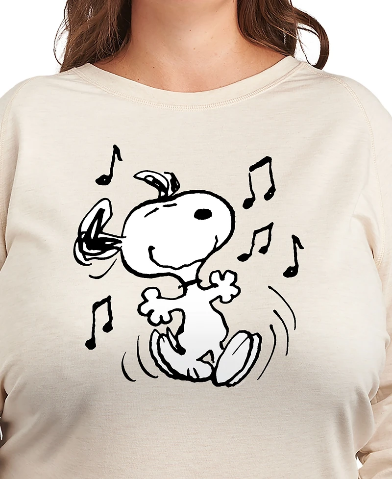 Hybrid Apparel Plus Peanuts Snoopy Dance Graphic Pullover T-Shirt