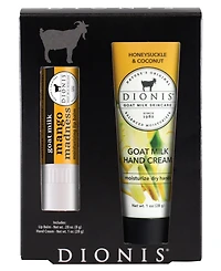 Dionis Goat Milk Honeysuckle Mango Lip Balm and Hand Cream Set