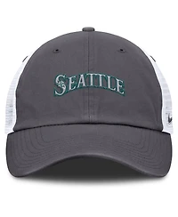 Nike Men's Gray Seattle Mariners Wordmark Club Adjustable Trucker Hat