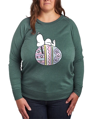 Hybrid Apparel Plus Peanuts Snoopy Easter Egg Graphic Pullover T-Shirt