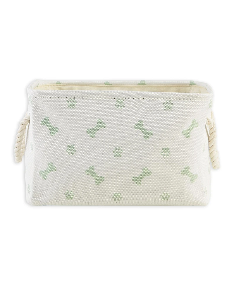 Bone Dry Collapsible Pet Storage Bin with Rope Handles Paw/Bone Print