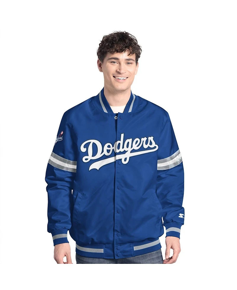 Starter Men's Royal Los Angeles Dodgers Scout Full-Snap Varsity Jacket