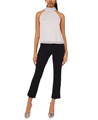 Msk Petite Metallic Jersey Back-Tie Halter Top