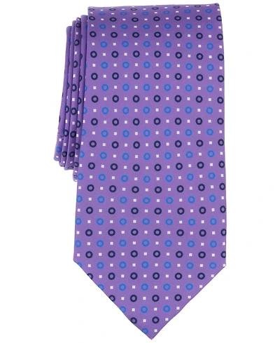 Men's Classic Circle & Square Print Silk Tie