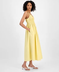 Boss Orange Women's Sweetheart-Neck Sleeveless Cotton Midi Dress