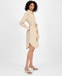 Boss Orange Women's Cotton Belted Long-Sleeve Shirtdress