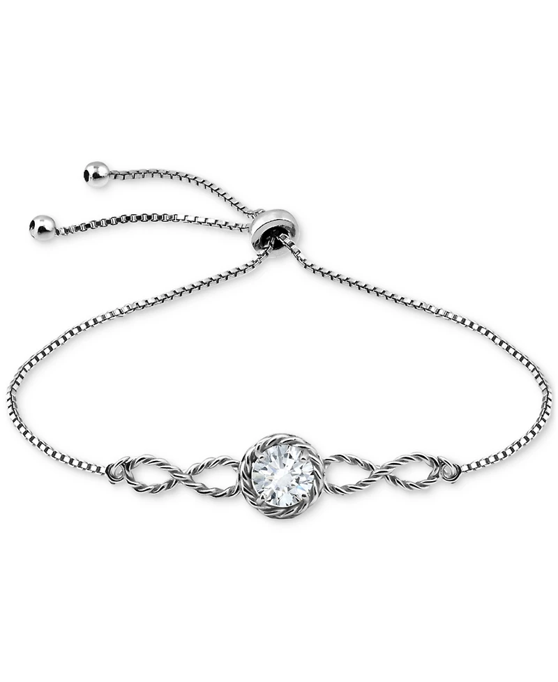 Giani Bernini Round Cubic Zirconia Infinity Link Bolo Bracelet (1-1/4 ct. t.w.) in 18k Gold Over Sterling Silver, Exclusively at Macy's