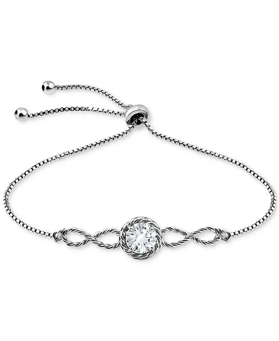 Giani Bernini Round Cubic Zirconia Infinity Link Bolo Bracelet (1-1/4 ct. t.w.) in 18k Gold Over Sterling Silver, Exclusively at Macy's