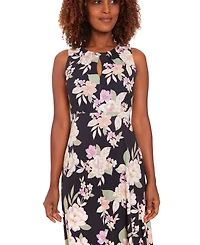 London Times Petite Floral-Print A-Line Dress