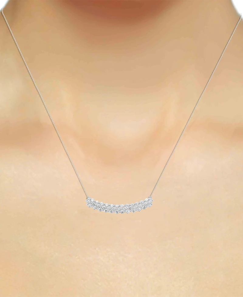 Forever Grown Diamonds Lab Grown Diamond Cluster 18" Necklace (2 ct. t.w.) in Sterling Silver or 14k Gold-Plated Sterling Silver