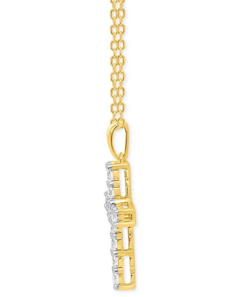 Forever Grown Diamonds Lab Diamond Cross 18" Pendant Necklace (1 ct. t.w.) Sterling Silver or 14k Gold-Plated
