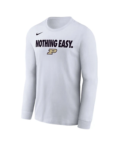Nike Men's White Purdue Boilermakers 2025 On-Court Bench Long Sleeve T-Shirt