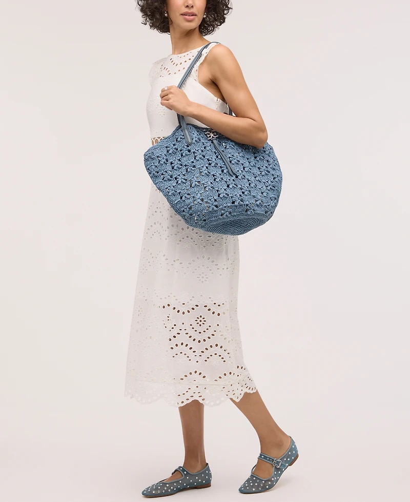 Sam Edelman Layla Floral Raffia Fan Tote