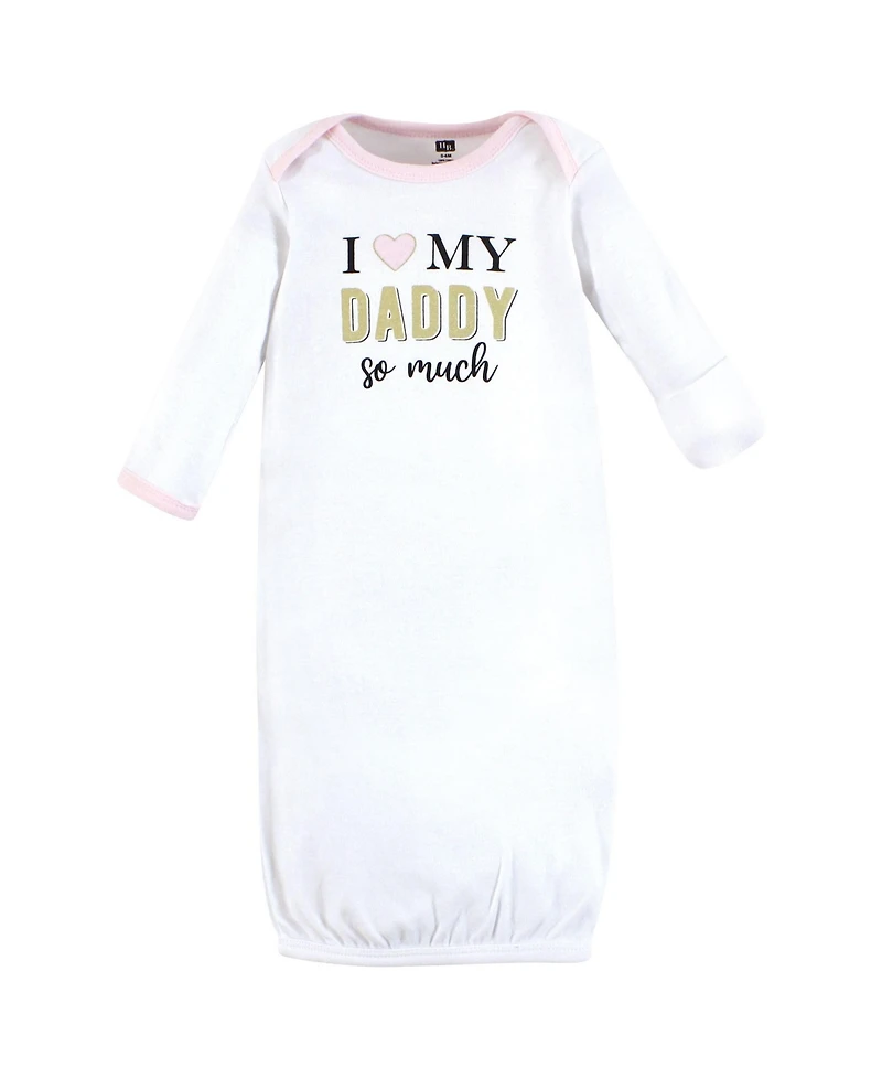 Hudson Baby Girls Layette Essentials Gown, Swaddle Wrap, and Headpiece Option