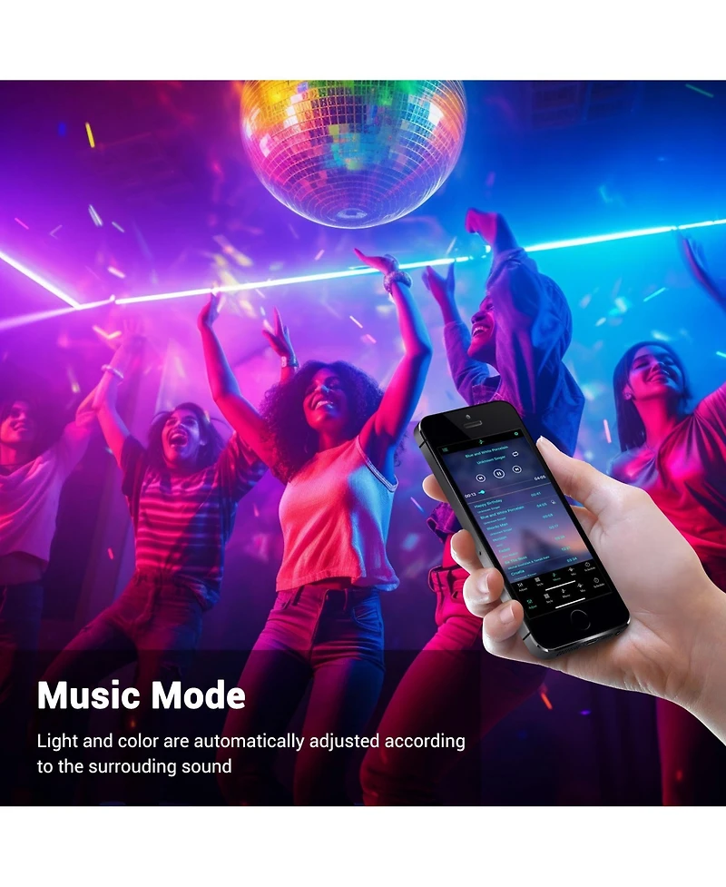DELight 150FT Rgb Neon Rope Lights with Remote Control & App Ac 110V IP65 Waterproof Music Sync Dimmable Cuttable Diy Del-D150R