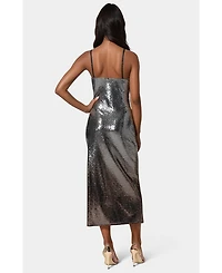 Bebe Women's Ombre Sequin Maxi Slip Dress