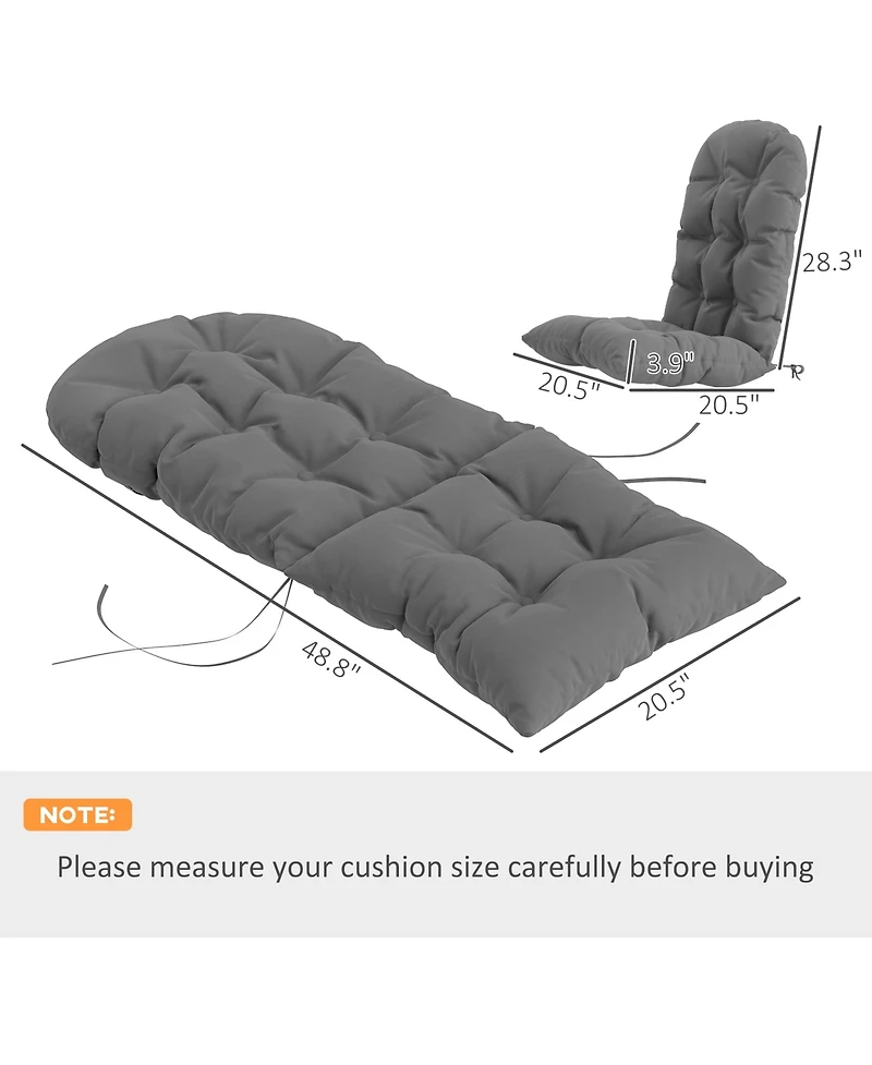 Outsunny 2 Pcs Adirondack Cushions, Tufted High Back Patio Chair Cushions