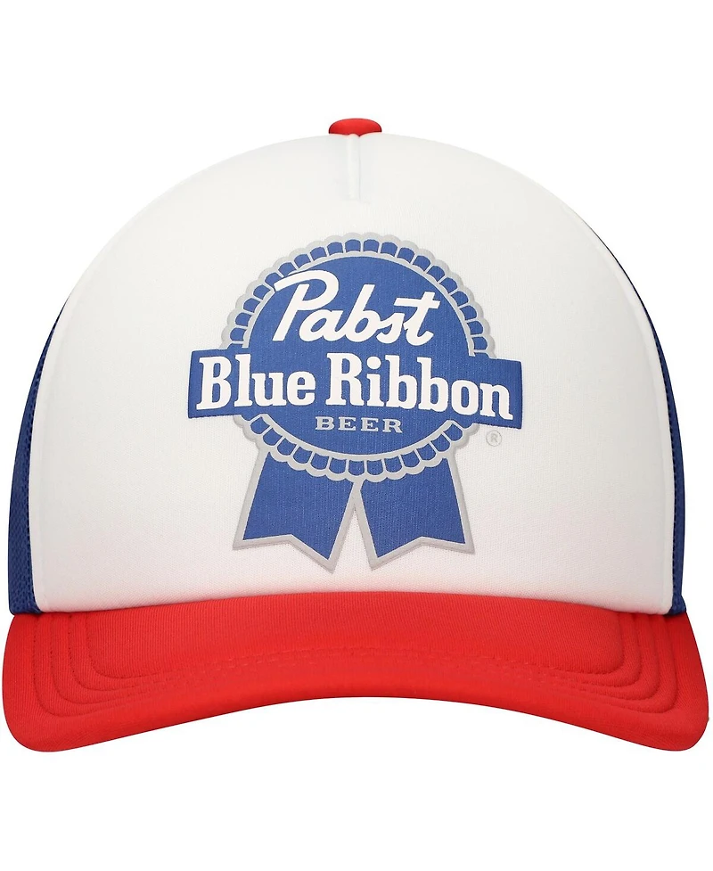 Lids Men's White Pabst Blue Ribbon Foam Trucker Adjustable Hat