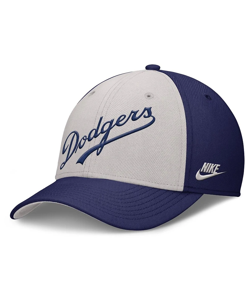 Nike Men's Navy/Gray Brooklyn Dodgers Rise Swoosh Performance Flex Hat