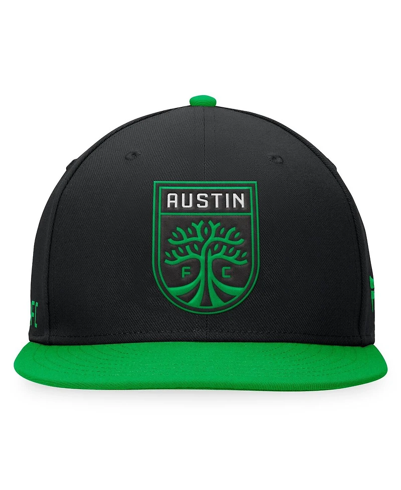 Fanatics Men's Black/Green Austin Fc Downtown Snapback Hat