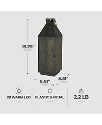 Four Seasons Courtyard 16 Inch Battery Powered 20 Led Filigree Lantern (2 Pack)
